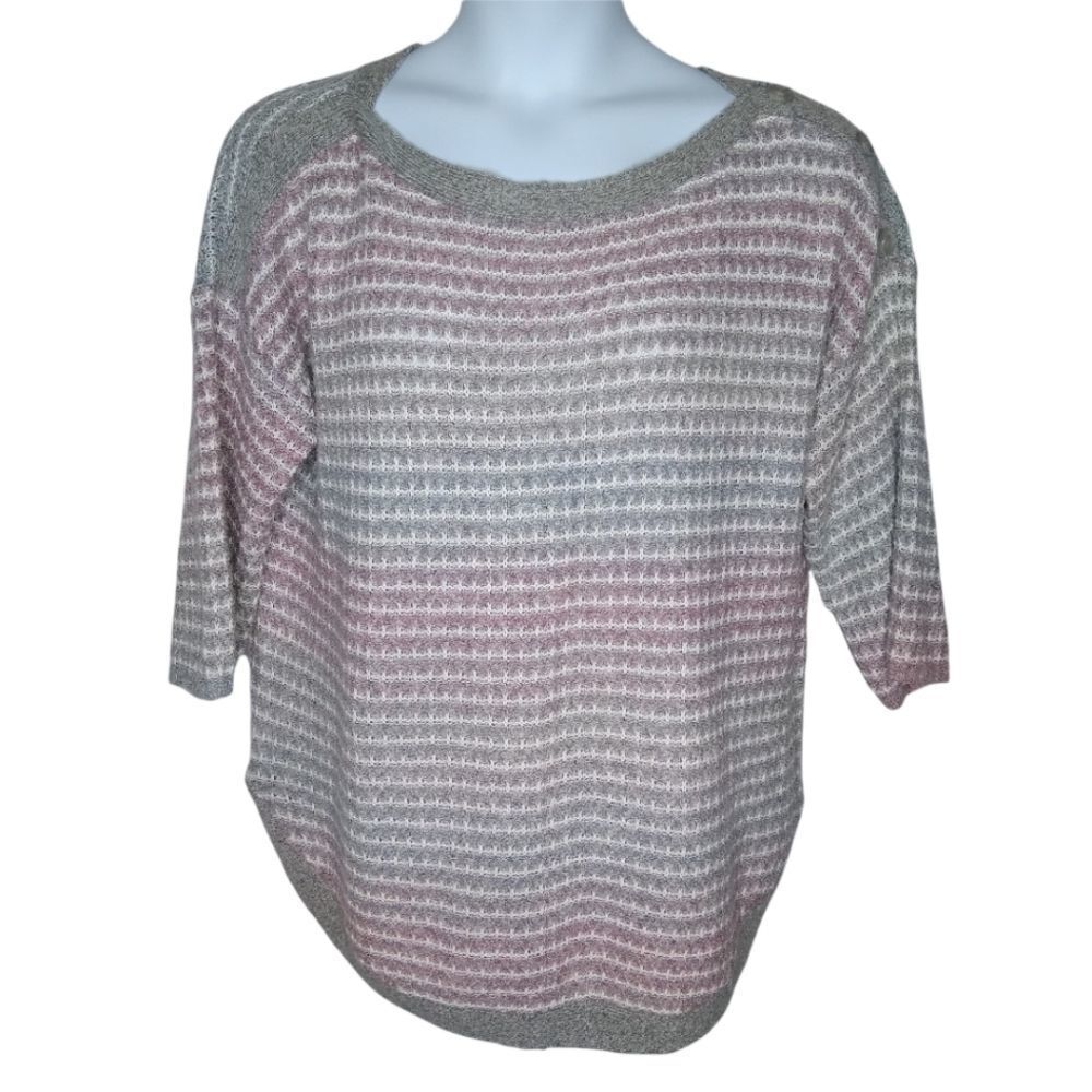 Dressbarn Gray Loose Knit Pullover Sweater L NEW!